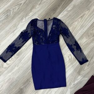 Elegant Blue Lace Dress